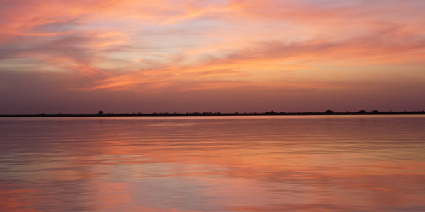 Mali - coucher de soleil sur le Niger à Mopti