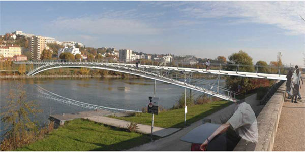 le futur projet de passerelle sur le Rhône