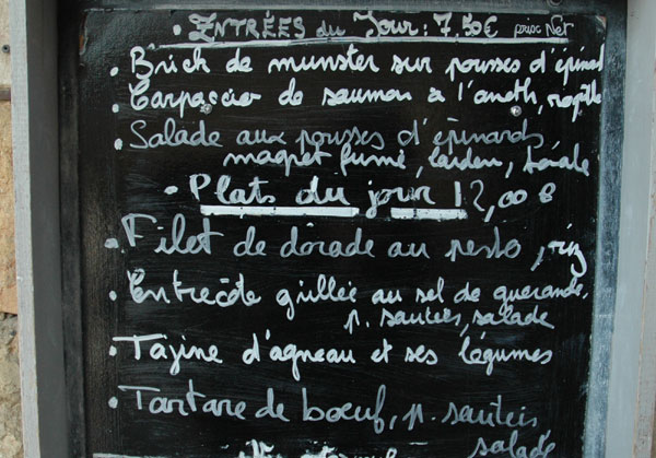 La carte du restaurant la p'tite ardoise à Lyon