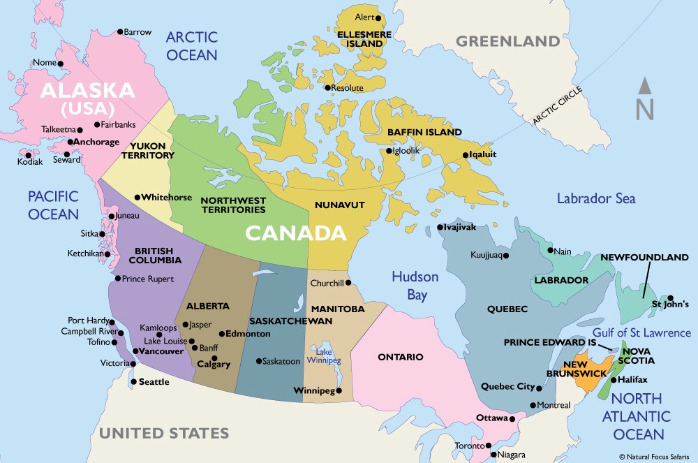 voyage canada carte