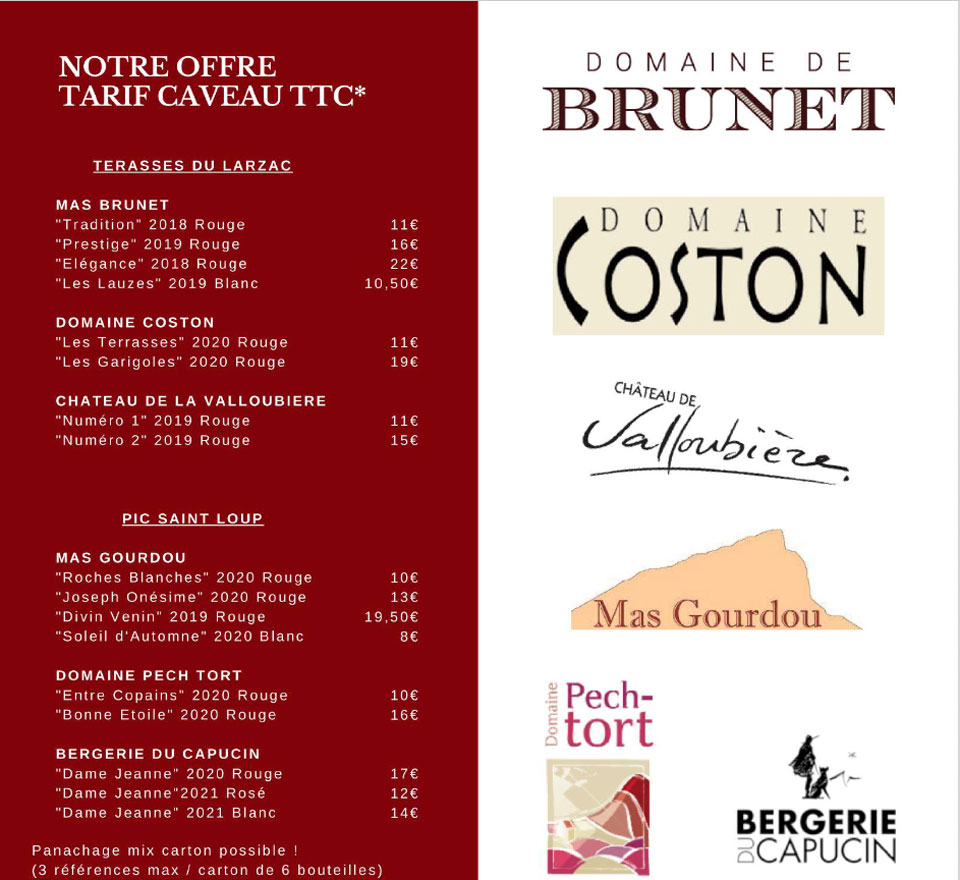 Causse Toujours : SELECTION DE VINS LOCAUX